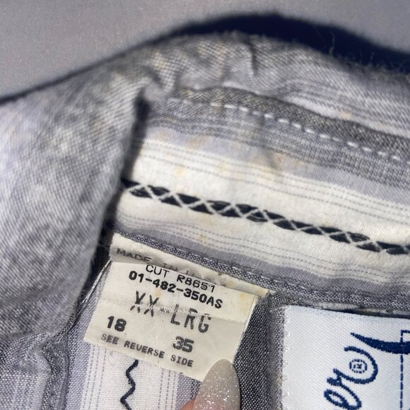 Vintage Roper Western Cowboy Pearl Snap Rodeo Shirt 2XL XXL Gray - Picture 2 of 6